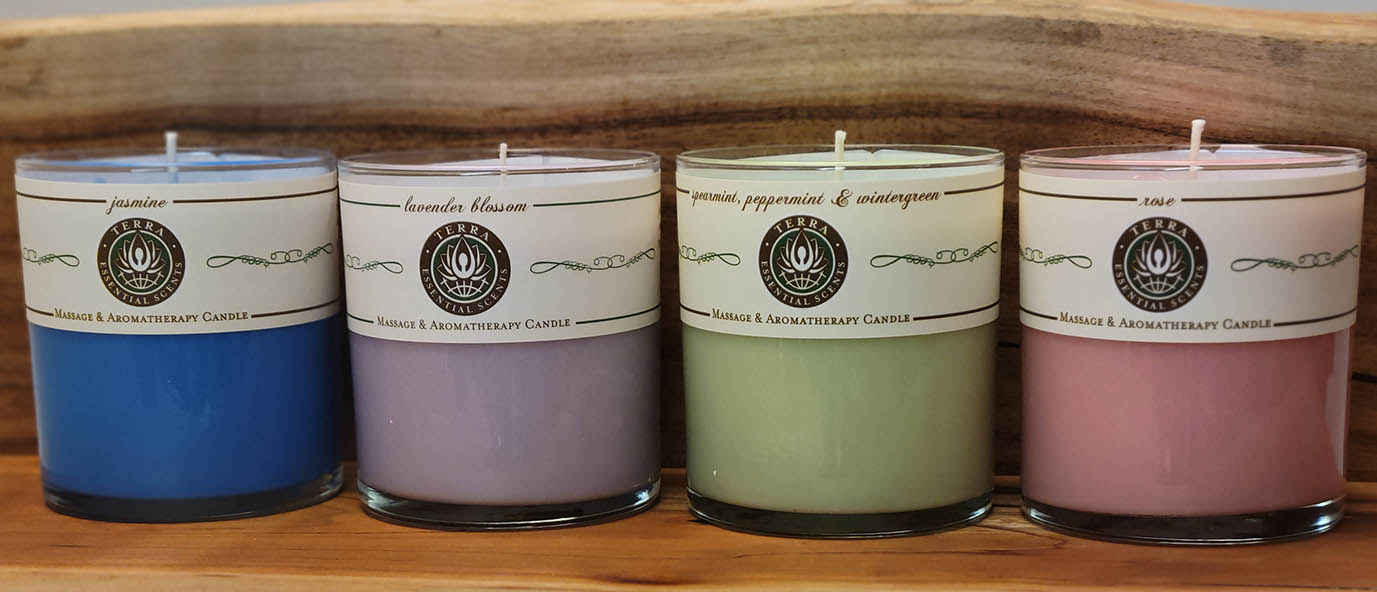 Massage and Aromatherapy Candles Terra Essential Scents